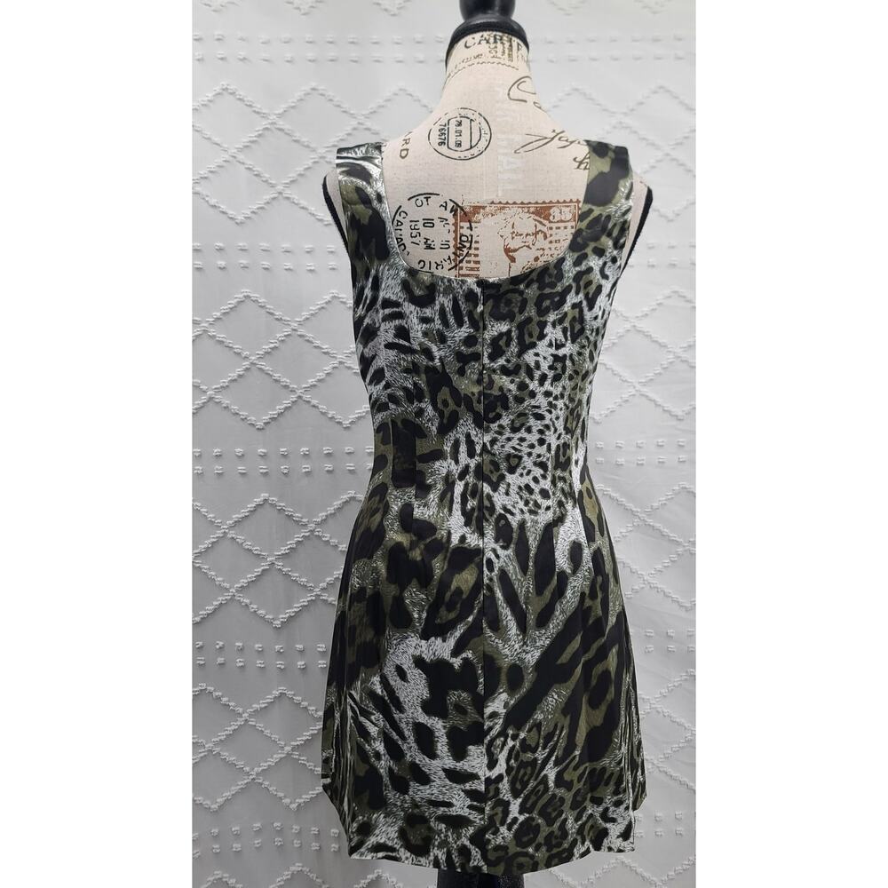 Jay Godfrey leopard print mini dress Size 8 Mob Wife Cocktail Party NYE formal - Picture 3 of 9